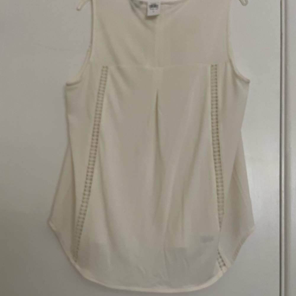 Ann Taylor Cream Sleeveless Tank Top